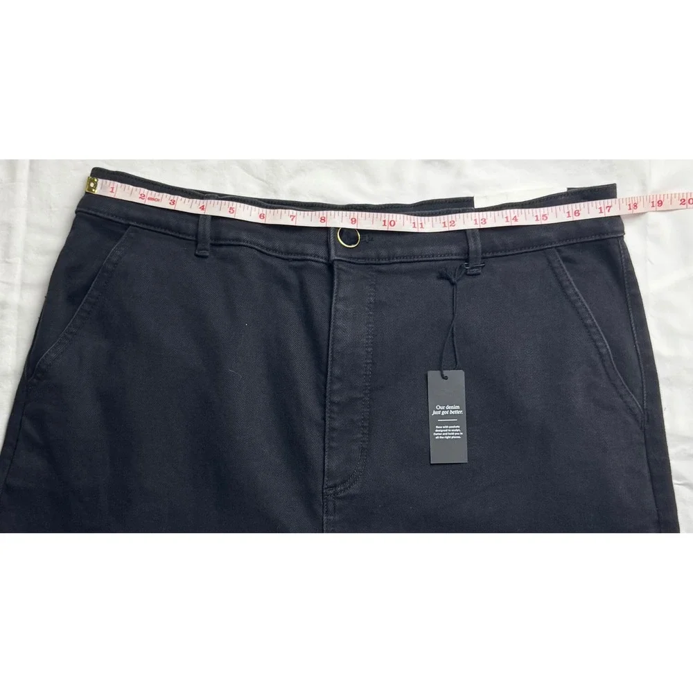 Ann Taylor The Trouser High Rise Wide Leg Black Denim Jeans Size 16 NWT - Picture 9 of 16